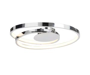 firstchoicelighting Modern LED Flush Light Fittings Chrome Swirl Style LED Ceiling Light LED Lighting for Living Room Bedroom Hallway Integrated Low Energy LED Light