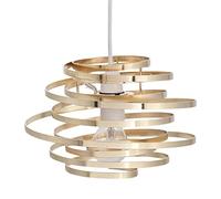 firstchoicelighting Modern Metal Swirl Ceiling Light Shade Gold Metal Easy Fit Lightshade - No Wiring Required Modern Design Lampshade Height 25cm Diameter 23cm