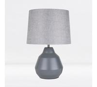 firstchoicelighting Modern Touch Operated Bedside Light Table Lamp Grey Fabric Shade 39cm Height LED Compatible