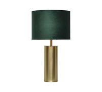 firstchoicelighting Modern Touch Operated Table Lamp or Bedside Light, Gold Base with Green Velvet Shade, Height 40cm