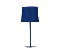 firstchoicelighting Navy Blue Table Lamp or Bedside Light, Cotton Fabric Shade, Height 40 cm, LED Compatible