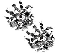 firstchoicelighting Pair of Modern Easy Fit Chrome Ceiling Light Shade Swirl Ribbon Design Bedroom