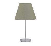 firstchoicelighting Polished Chrome Table Lamp or Bedside Light, Modern Design, Sage Green Shade, Height 35cm, LED Compatible