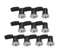 firstchoicelighting Set of 10 Brushed Chrome Fixed GU10 Fir Recessed Downlights, Ceiling Spots, LED Compatible