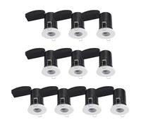 firstchoicelighting Set of 10 White GU10 Fire Rated IP65 Bathroom Recessed Downlights, Ceiling Spots, LED Compatible