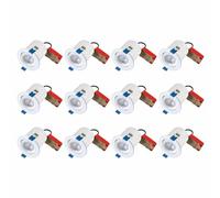 firstchoicelighting Set of 12 White Adjustable GU10 Fire Rated Recessed Downlights, Ceiling Spots, LED Compatible