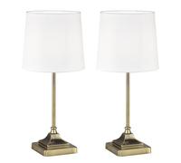 firstchoicelighting Set of 2 Aldersley - Antique Brass Lamps