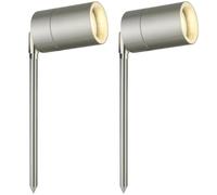 firstchoicelighting Set of 2 Blaze - Stainless Steel Outdoor Spike Lights