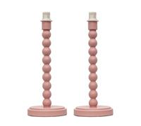 firstchoicelighting Set of 2 Bobbin - Blush Pink Table Lamp Bases
