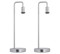 firstchoicelighting Set of 2 Chrome Arched Table Lamps Base Only
