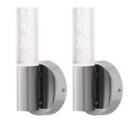 firstchoicelighting Set of 2 Chrome with Acrylic Bubble Bathroom Wall Lights, Modern Design, Low Energy Integrated LED, IP44 Rated