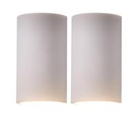 firstchoicelighting Set of 2 Evie - White Plaster GU10 Wall Lights