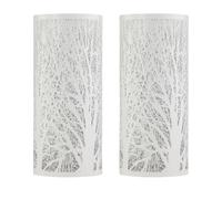 firstchoicelighting Set of 2 Forest - White 26cm Woodland Table Lamps