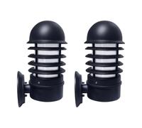 firstchoicelighting Set of 2 Mason - Black Louvred Outdoor Wall Lights