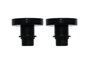 firstchoicelighting Set of 2 Matt Black Ceiling Lights Flush Mount for Easy Fit Shades, LED Compatible, Height 8.5 cm Diameter 10 cm