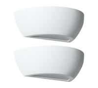 firstchoicelighting Set of 2 Mazzaro - White E14 Plaster Wall Lights