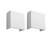 firstchoicelighting Set of 2 Michele - White G9 Plaster Wall Lights