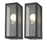 firstchoicelighting Set of 2 Montrose - Black Outdoor Wall Lights