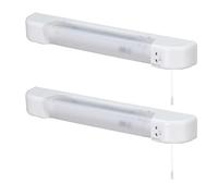 firstchoicelighting Set of 2 Rise - White LED Bathroom Shaver Lights