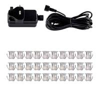 firstchoicelighting Set of 30-30mm LED Decking Plinth Ground Light Kit, Stainless Steel, Cool White 6500K, IP67 Waterproof Recessed Outdoor Garden Bathroom Kitchen