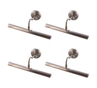 firstchoicelighting Set of 4 Wall Mounted Picture or Sign Lights, Satin Chrome Finish, Adjustable Head, 350mm Width