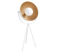 firstchoicelighting Tripod Table Lamp or Bedside Light Retro Design Tripod Light Industrial Lamp with Dome Shade White Height 64cm LED Compatible
