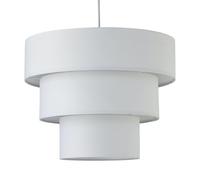 firstchoicelighting White Ceiling Light Shade, Easy Fit Pendant Shade, Modern Tier Design, Diameter 38cm