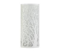 firstchoicelighting White Cut Out Table Lamp or Bedside Light, Modern Forest Woodland Design, 26cm Height, LED Compatible