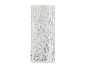 firstchoicelighting White Cut Out Table Lamp or Bedside Light, Modern Forest Woodland Design, 26cm Height, LED Compatible