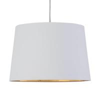 firstchoicelighting White Fabric with Gold Inner Easy Fit Light Shade/Lampshade for Ceiling Light or Table Lamps, 28cm Diameter