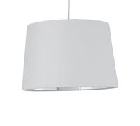 firstchoicelighting White Fabric with Silver Inner Easy Fit Light Shade/Lampshade for Ceiling Light or Table Lamps, 28cm Diameter