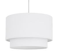 firstchoicelighting White Modern Ceiling Light Shade Pendant Easy Fit 2 Tier Fabric Lamp Shade