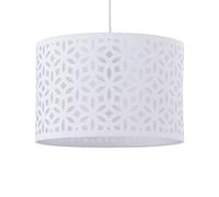 firstchoicelighting White Pendant Shade, Easy Fit Ceiling Lightshade, Modern Cut Out Design, Diameter 25cm
