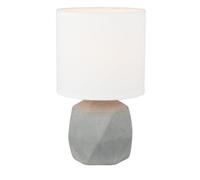 firstchoicelighting Wilson - Concrete Lamp with White Fabric Shade