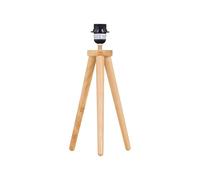 firstchoicelighting Wooden Tripod Table Lamp or Bedside Light Base Only, Natural Light Oak, Height 38cm, LED Compatible