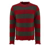 FirstCos Freddy Krueger Sweater for Adult Mens Striped Deluxe Pullover Sweater Knit Nightmare On Elm St Halloween Costume - - S/M