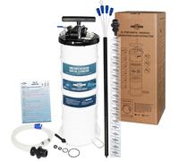 FIRSTINFO A1108US Safety Pressure Gauge 9L Patented Pneumatic/Manual Oil Vacuum Extractor | 51 Inch Tube | 6 Tubes | Silicon Brake Fluid Hose | Thinnest Tube | Taiwan