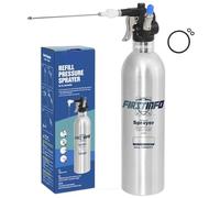 FIRSTINFO Patented Max. Pressure 140 psi 620ml Aluminum Aerosol Refillable Fluid Oil Pressure Storage Sprayer Can + 2-Way Nozzle for Jet Straight Stream & Mist Spraying Kit