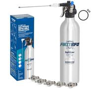 FIRSTINFO A1638Y5 Patented Refillable Brake Cleaner Spray Bottle, 620ml Aluminum Pressure Sprayer, Max Pressure 140psi, Thickened Reusable Aerosol Can, W/ 5 Short Nozzles
