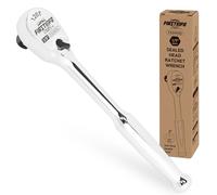 FIRSTINFO F32433C 3/8" Drive Ratchet Handle Wrench 120-Tooth Sealed Head Design | Reversible Stubby Ratchet Handle, Dust Proof Teardrop Enclosed Head