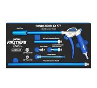 FIRSTINFO Pneumatic Air Blow Gun Master Kit, High Flow Air Duster Gun with Adjustable Airflow Control, 7 Nozzles & 2 Adapters, Extension Air Nozzle Set for Workshop Garage Vehicle Cleaning, A18563KEU