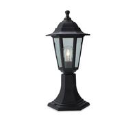 Netlighting Malmo 1 Light Pedstal Lantern - Pillar Black Resin IP44, E27