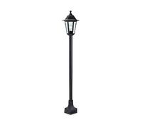 Malmo 1 Light Post Lantern Black Resin IP44 E27 Netlighting Black One Size