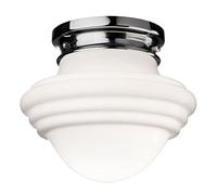 Netlighting Art 1 Light Flush Light Chrome, Opal White Glass, E27 - 4944CH