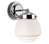 Firstlight Art Deco Wall Light, Chrome with Opal White Glass
