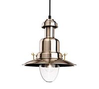 Firstlight Classic Fisherman Pendant, Brushed Steel with Clear Glass