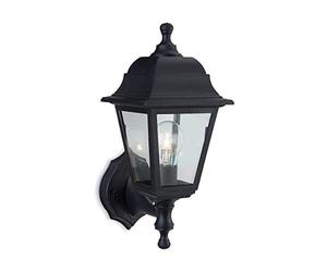 Firstlight Products 8346BK 1 x E27 60 Watt IP44 Oslo Lantern Uplight/ Downlight, Black Resin