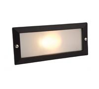 Firstlight Recessed Outdoor Brick Single Light without Louvre in a Black finish with opal glass diffuser