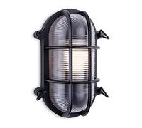 Firstlight Turin Outdoor Bulkhead Wall Light Oval Black IP65, E27