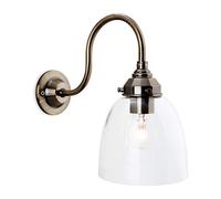 Firstlight "Victoria" Wall Light, Metal, E27, 40 W, Antique Brass/Clear